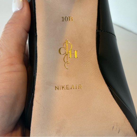 Cole Haan Nike Air Black Patent Leather Peep Toe High Heel Pumps Size 10B - Picture 12 of 13
